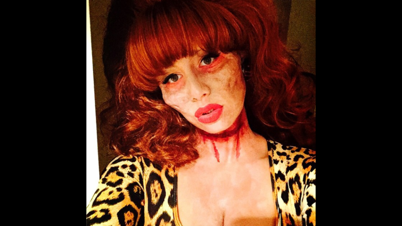 Model Amber Rose called this costume Zombie Peg Bundy, a reference to one of the characters from the television show "Married... with Children." "My night is just getting started," Rose <a href="http://instagram.com/p/uZ2yvzEq6q/?modal=true" target="_blank" target="_blank">said on Instagram</a> on Tuesday, October 21. "#HappyBdaytome."