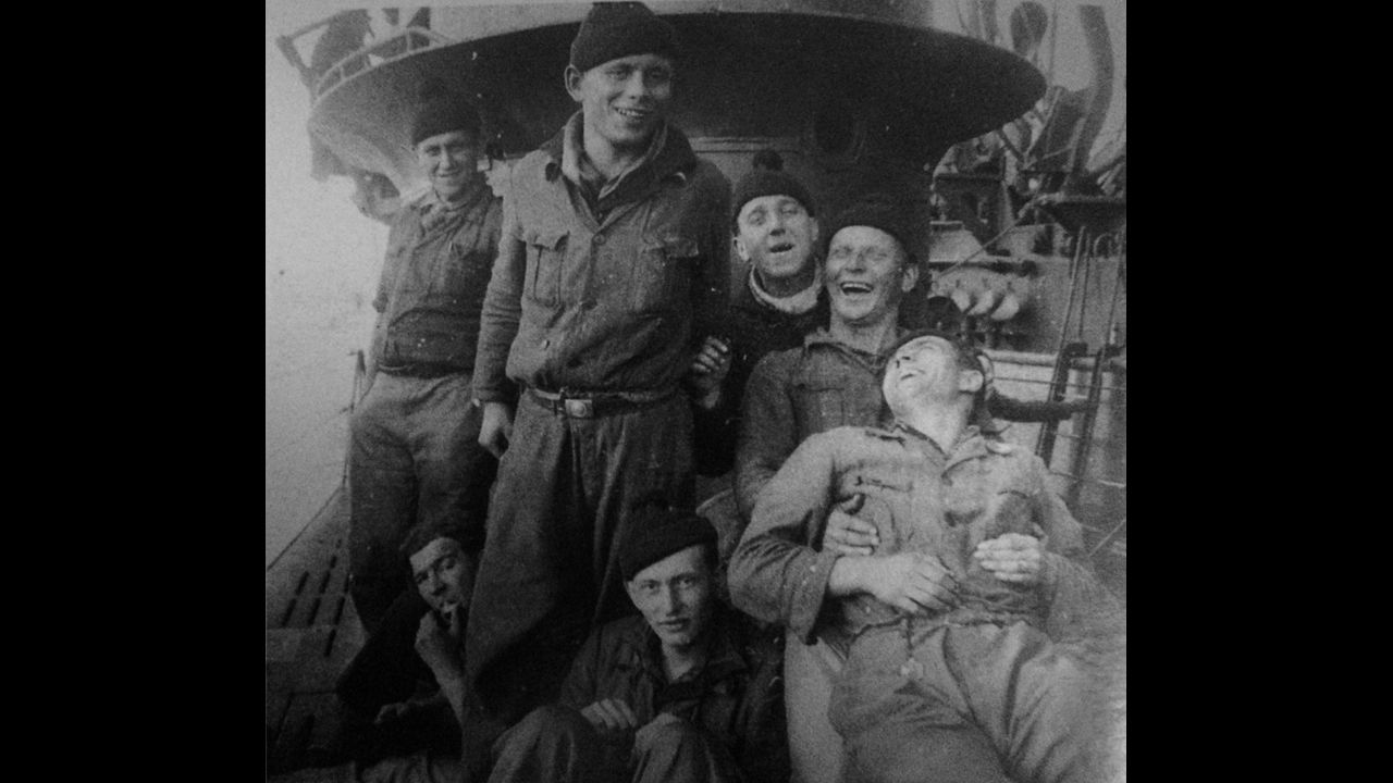 German soldiers pose for a photo aboard the sub. All of the U-boat's 45 crew were lost when it was sunk July 14, 1942, during the Battle of the Atlantic.