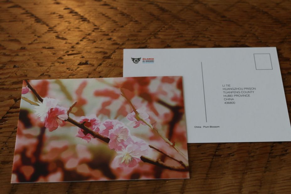 Visitors are encouraged to write postcards to prisoners of conscience around the world. Ai Weiwei designed the postcards based on the flower and birds of the nation. 