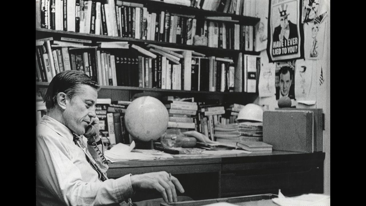 Executive Editor Bradlee in his office, June 18, 1971, after he received a call from the Justice Department asking for a voluntary halt in the Pentagon Papers series.