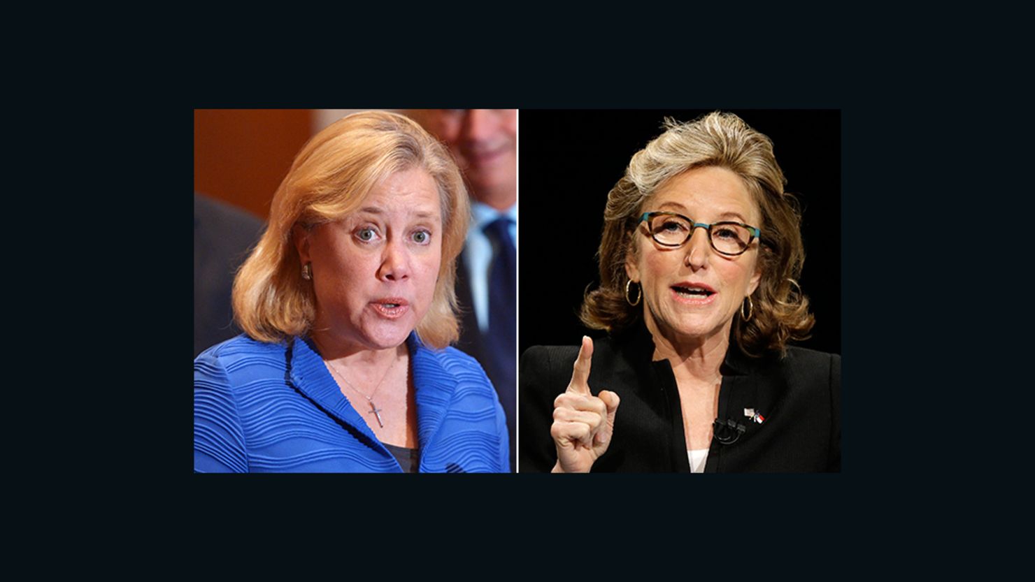 Sen. Mary Landrieu (left) and Sen. Kay Hagan are both in competitive Senate races in their home states of Louisiana and North Carolina, respectively. 