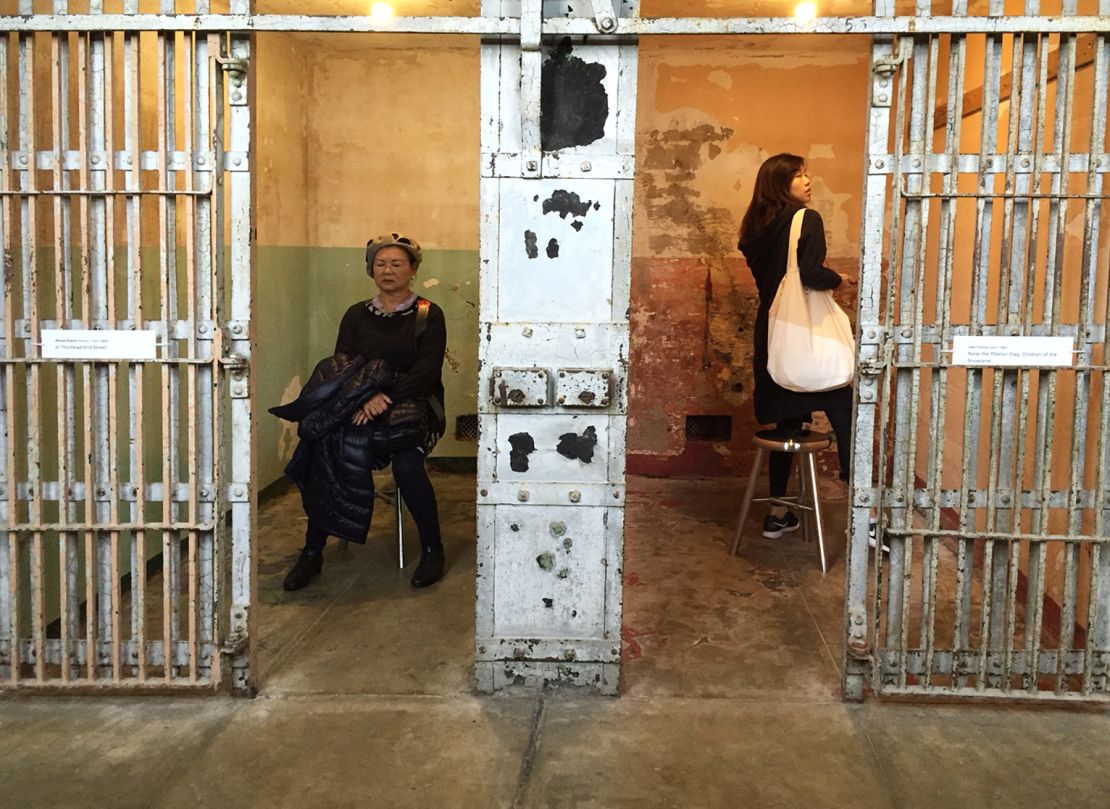 The sound installation on Alcatraz encourages visitors to sit inside cells and listen to spoke word, poetry and music by people who have been imprisoned for expressing their beliefs.