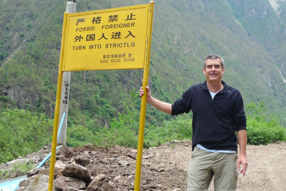 Author David Eimer at the Yunnan-Tibet border.