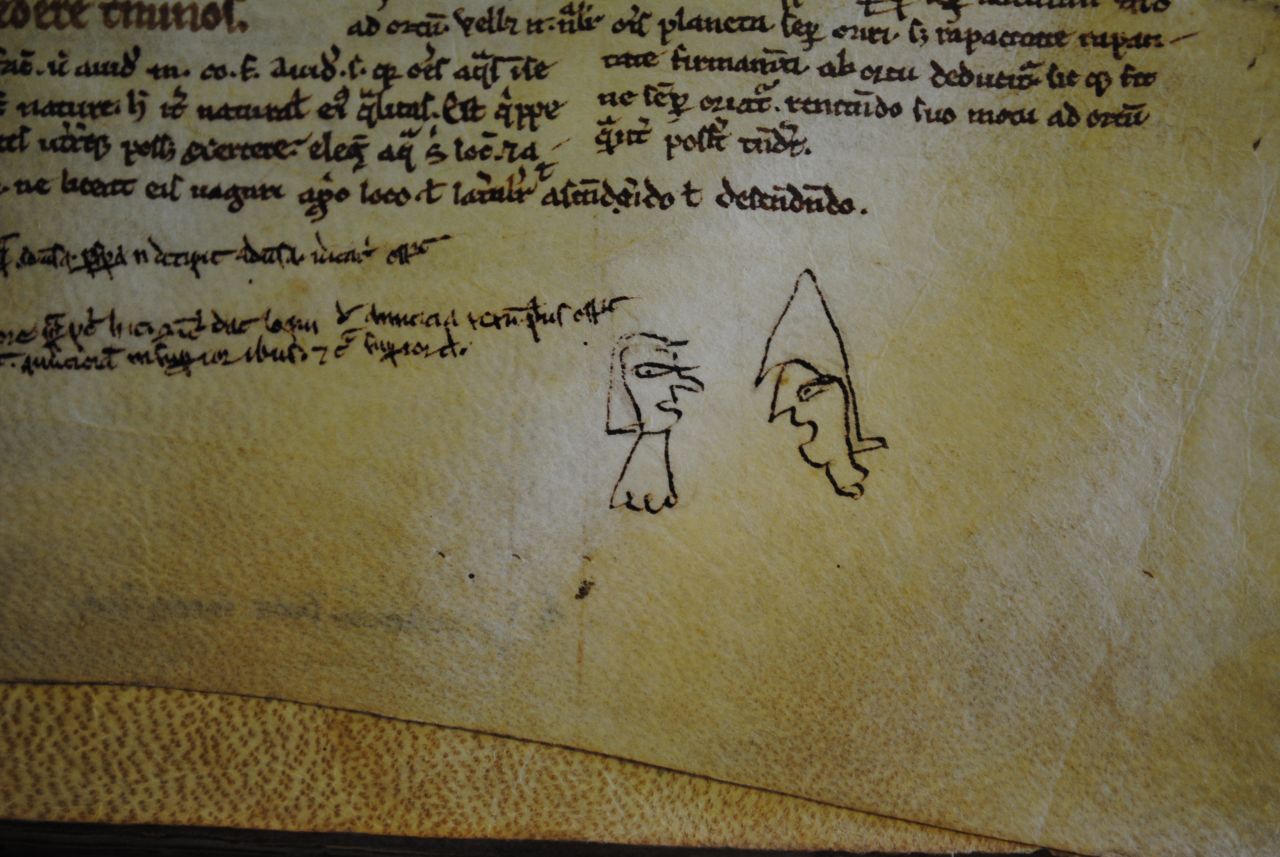 Some of the doodles are rather crude, but they may be depicting a scene of importance to the scribe.
