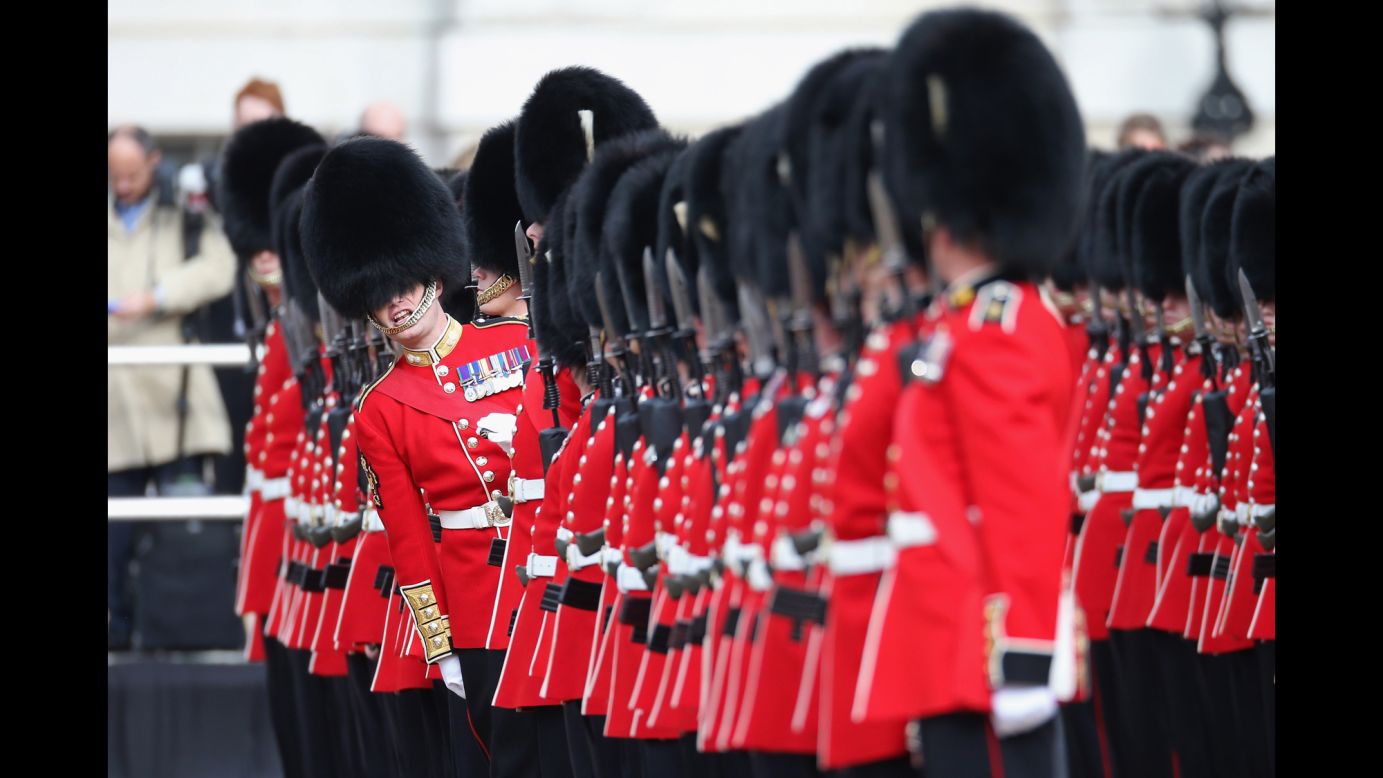 Members of the Royal Horse Guards line up in London prior to the arrival of Singaporean President Tony Tan on Tuesday, October 21.