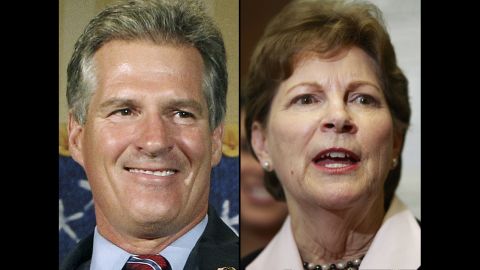 FILE - These 2014 file photos show Republican candidate for U.S. Senate Scott Brown, left, and incumbent Democrat U.S. Sen. Jeanne Shaheen, right, in Concord, N.H. They will face each other in the Nov. 4 general election. (AP Photo/Jim Cole, File)