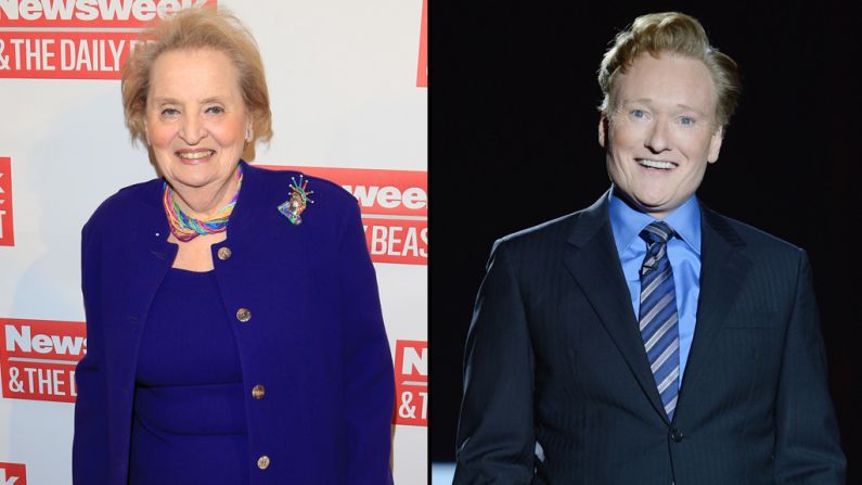 Former Secretary of State Madeleine Albright did not let Conan O'Brien get away with<a href="index.php?page=&url=https%3A%2F%2Ftwitter.com%2FConanOBrien%2Fstatus%2F525375393097056256" target="_blank" target="_blank"> tweeting</a> that he was going as "Slutty Madeleine Albright" for Halloween. She came right back at him with <a href="index.php?page=&url=https%3A%2F%2Ftwitter.com%2Fmadeleine%2Fstatus%2F525382849365815296" target="_blank" target="_blank">a hilarious response.</a> 