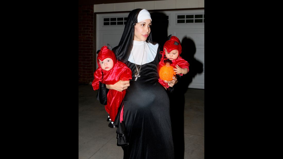 "Octomom" Nadya Suleman dressed as a pregnant nun and styled her children as little devils one Halloween. Her costume may have held personal significance, but it also had the potential to incite the ire of Catholics.