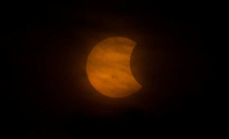 Gout attached his camera to a telescope to create this <a href="http://ireport.cnn.com/docs/DOC-1182676">up-close shot </a>of the partial solar eclipse.