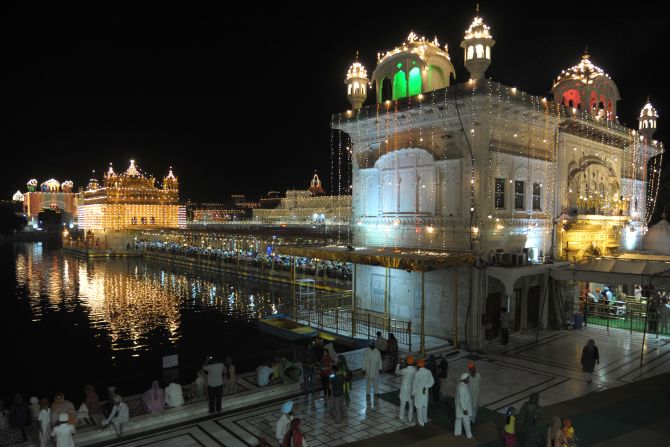 It's said that when he was freed, Guru Hargobind Ji arrived at Amritsar on Diwali day and Harmandar Sahib, or the "Golden Temple," was lit with hundreds of lamps to celebrate his return. The tradition continues to this day -- with splendid results.