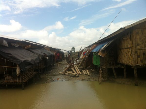 Regular flooding means medical clinics operate only at the entrance to Nget Chaung, says the humanitarian worker, putting treatment beyond the reach of those too ill to make their way through the muddy camp.