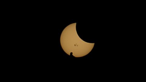 The silhouette of a bird rests in the foreground of the partial solar eclipse seen in <a href="http://ireport.cnn.com/docs/DOC-1182801">Keller, Texas</a>.