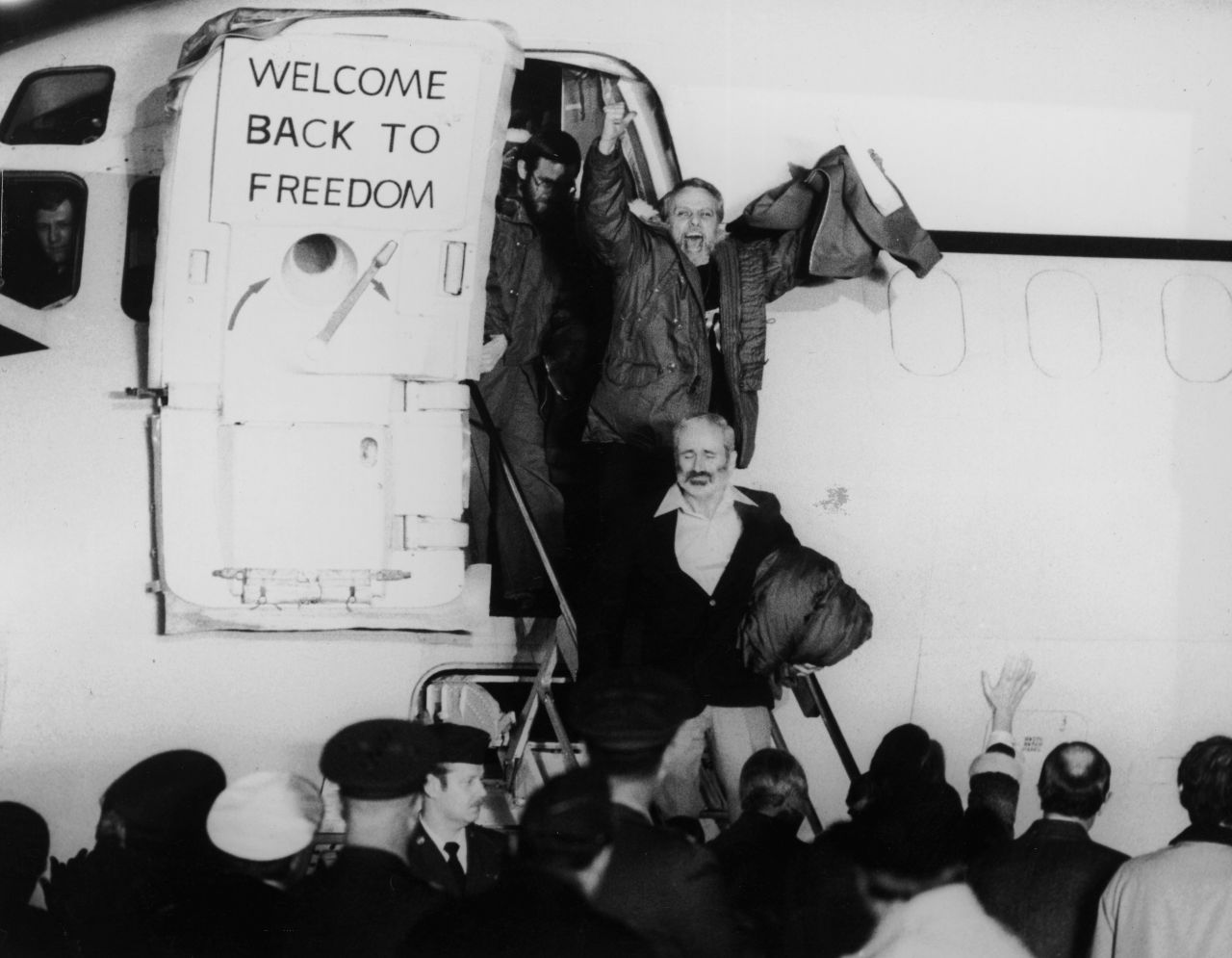 Minutes after Reagan's 1981 inauguration, the remaining U.S. hostages are released. They were flown to Wiesbaden Air Base in Germany, and the terms of their release included the unfreezing of Iranian assets. 