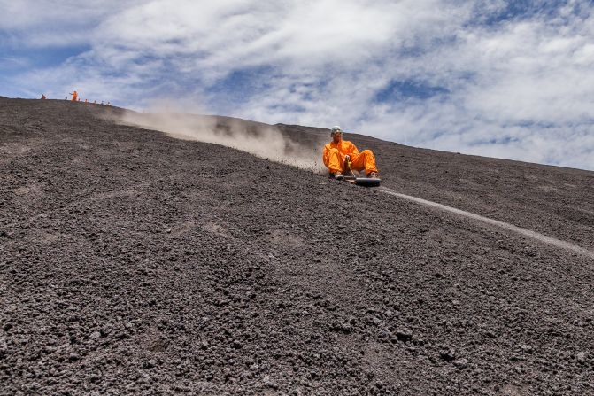 "Volcano boarding" on Cerro Negro volcano near Leon originated in 2004. Several local companies operate tours for visitors who slide down the hillside on small wood and metal board at speeds of up to 95 kph. Neither too large nor too small for careering down (roughly 1,500 feet from peak to base), the smooth, denuded conditions on Cerro Negro make it the ideal place for such lunacy.