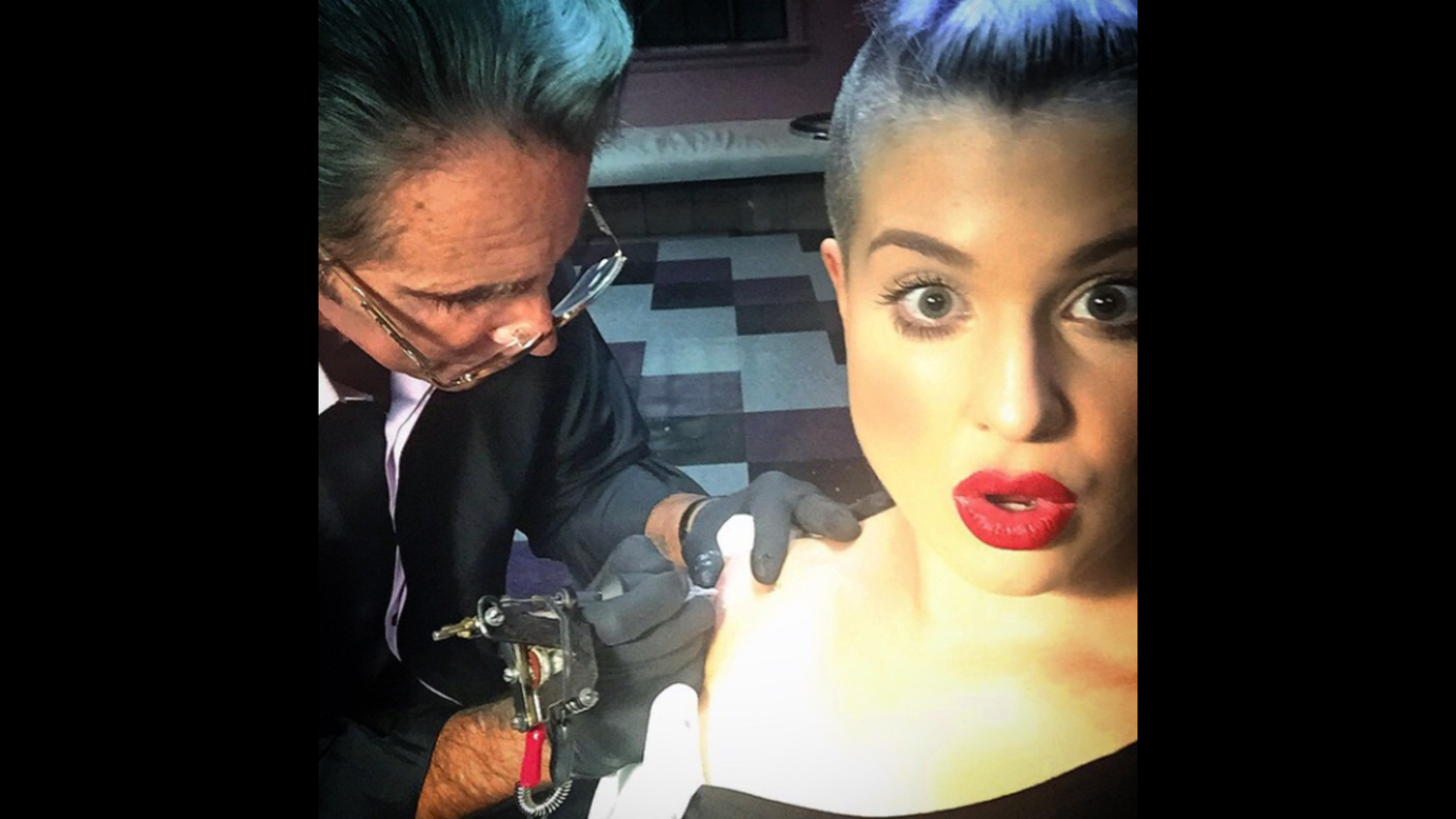 "Getting a tattoo from tattoo legend #MarkMahoney," television personality Kelly Osbourne <a href="http://instagram.com/p/uhKchXgb1J/?modal=true" target="_blank" target="_blank">said on Instagram</a> on Thursday, October 23.