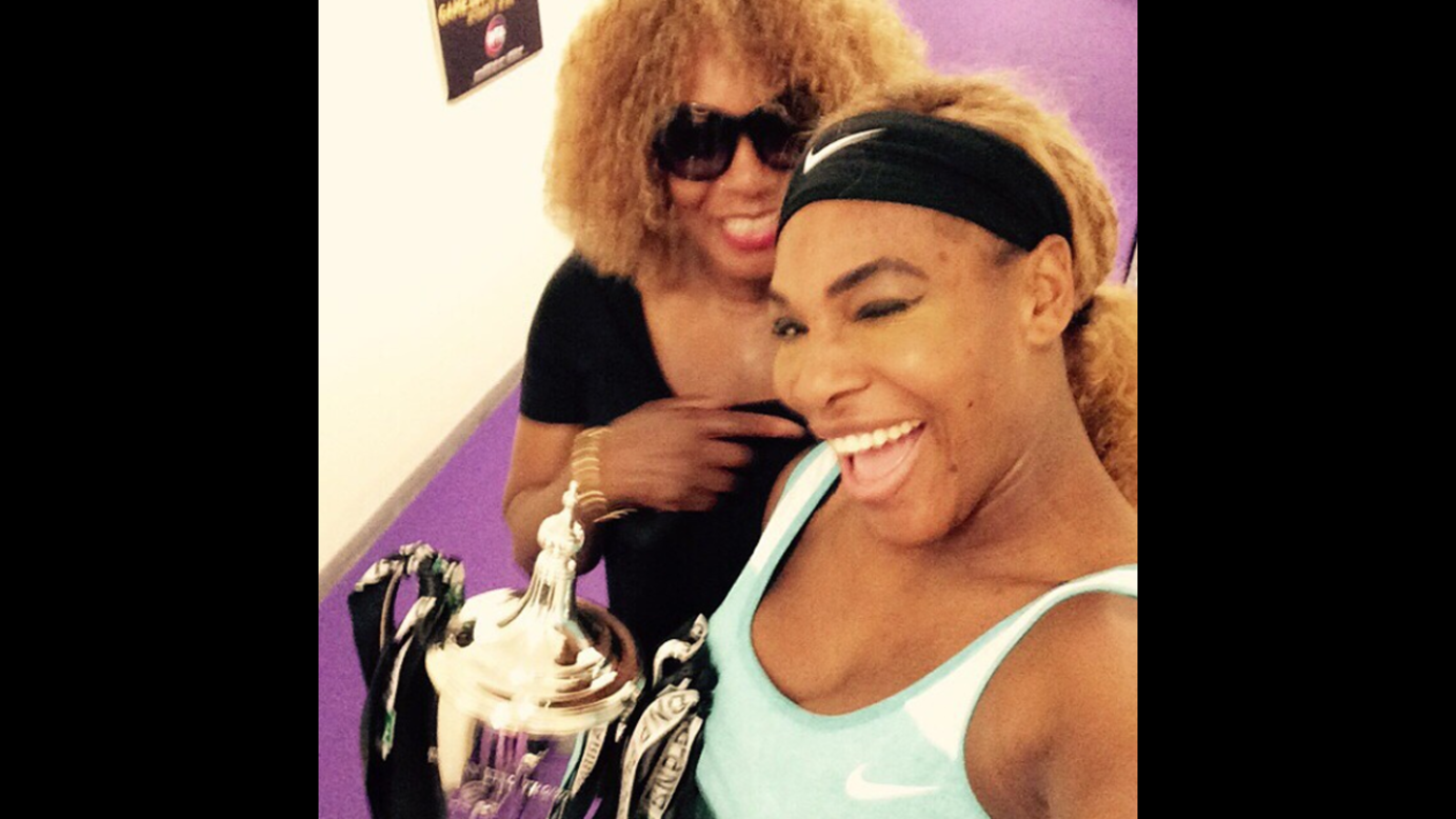"Oh mama," was all tennis star Serena Williams <a href="http://instagram.com/p/uozNfFMTOc/?modal=true" target="_blank" target="_blank">wrote on Instagram</a> when she posted this selfie of her and her mother on Sunday, October 26.