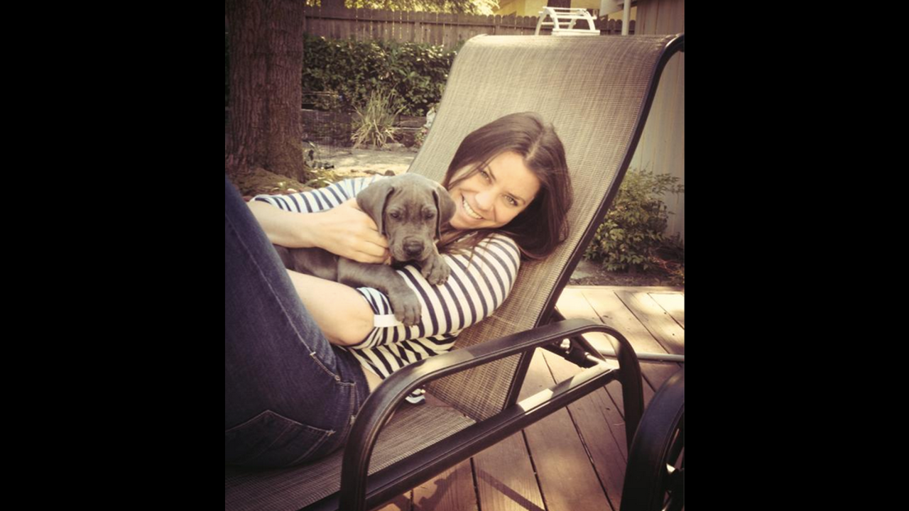 Brittany in San Francisco with her dog Charley.  