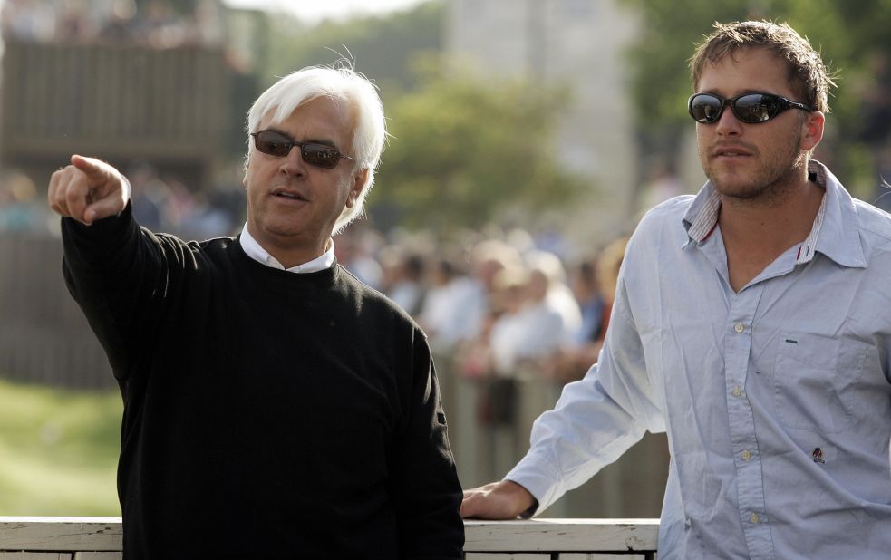 Bob Baffert, pictured here with Miller in 2006, will be the six-time Olympic medalist's partner as he embarks on the new challenge. Baffert is a three-time winning trainer at the Kentucky Derby, a race Miller has long dreamed of conquering.