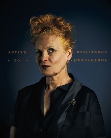 British designer Vivienne Westwood made a name for herself in the 1970s with her punk style. She contributed one of her long, flowing dresses and cape to the exhibition, saying: "All my outfits are powerful even if they are pretty, or silly, or butch. They all give you power because you are able to play with your identity."