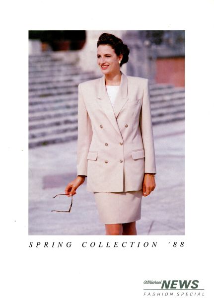 A Marks & Spencer advertisement from 1988 features the power suit in all its glory. 
