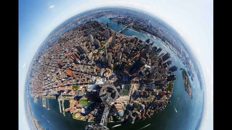 In 2013, <a href="index.php?page=&url=http%3A%2F%2Ftime.com%2Fworld-trade-center%2F" target="_blank" target="_blank">Time magazine created this 360-degree panoramic</a> view from the top of One World Trade Center, the tallest building in the Western hemisphere.