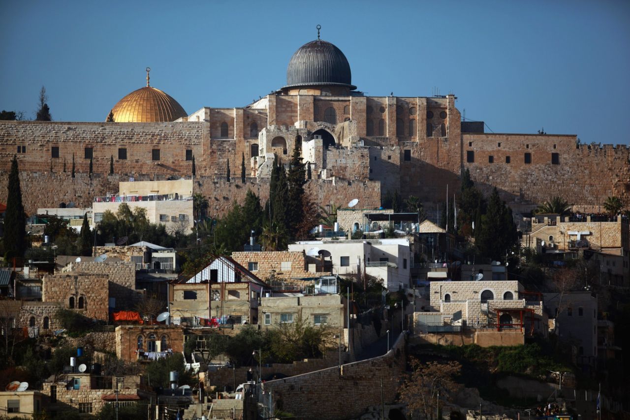 The al-Aqsa Mosque and the Dome of the Rock overlook a neighborhood in East Jerusalem in March 2010.