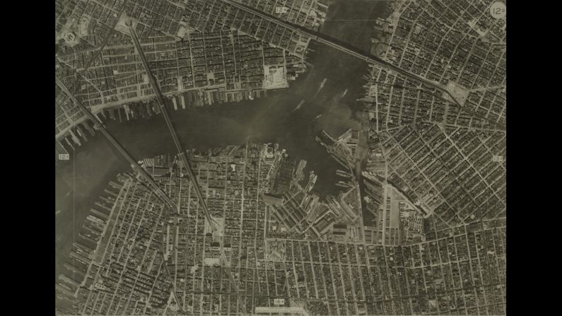 In the days before Google Maps, cities relied on aerial photos to help create street maps (back then they were on paper, kids). This aerial photo of New York was taken in <a href="index.php?page=&url=http%3A%2F%2Fdigitalgallery.nypl.org%2Fnypldigital%2Fdgkeysearchresult.cfm%3Fparent_id%3D855142" target="_blank" target="_blank">1924 by the city's Bureau of Engineering</a>.