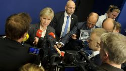 Sweden's Foreign Minister Margot Wallstrom (2nd L) answers journalists' questions on October 30, 2014 at the government building Rosenbad in Stockholm. Sweden officially recognised the state of Palestine, Wallstrom said, less than a month after the government announced its intention to make the controversial move. AFP PHOTO / TT NEWS AGENCY / ANNIKA AF KLERCKER / SWEDEN OUTAnnika af Klercker/AFP/Getty Images