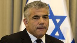 (FILES) A file picture taken on May 9, 2013 shows Israeli Finance Minister Yair Lapid talking during a meeting in Jerusalem. Lapid has decided to suspend the transfer of public funds to West Bank settlements pending a probe into their alleged misuse, his office said. AFP PHOTO/MENAHEM KAHANAMENAHEM KAHANA/AFP/Getty Images