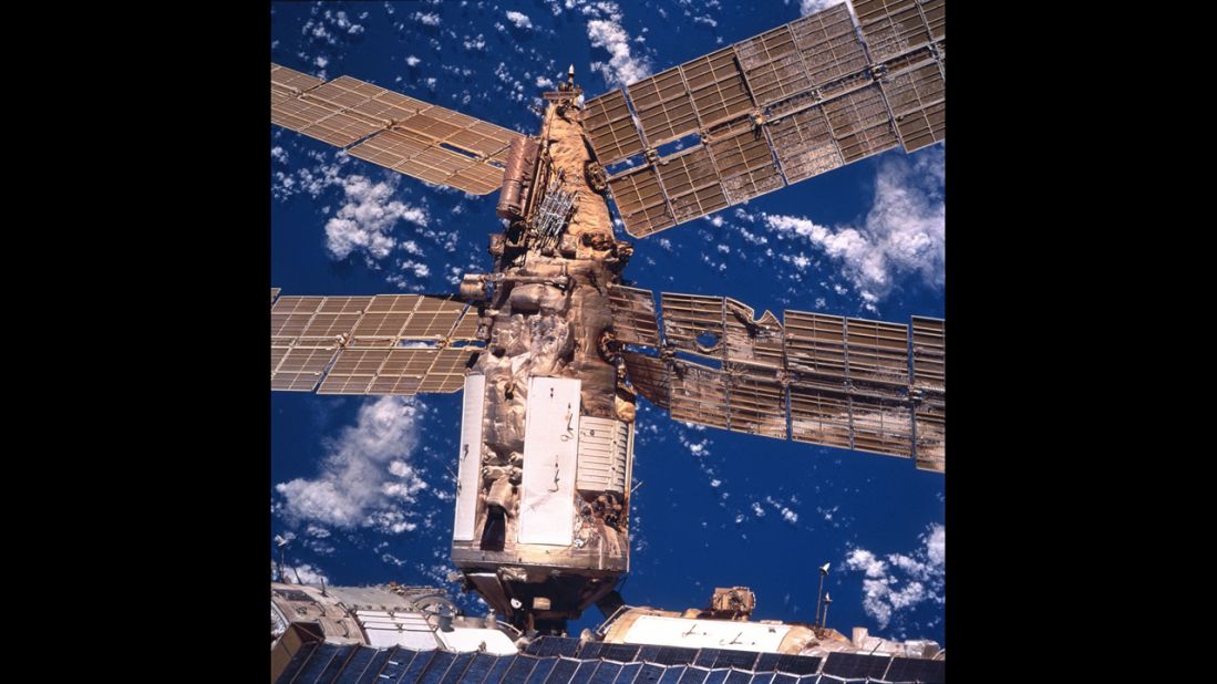 During a June 1997 docking exercise, an unmanned cargo vessel crashed into Mir, disrupting the station's power supply and partially depressurizing the living quarters.
