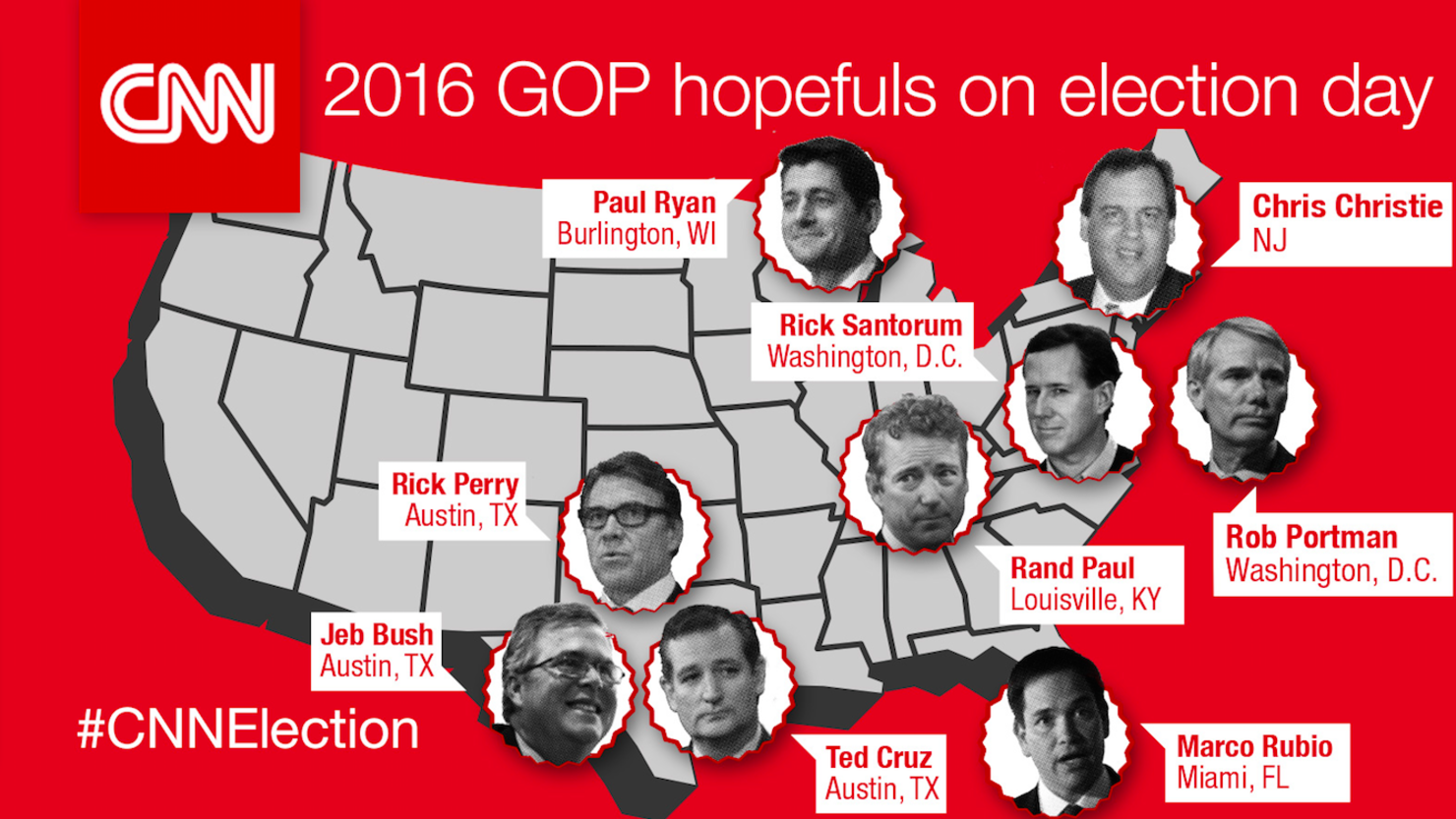 2016 presidential hopefuls on election day