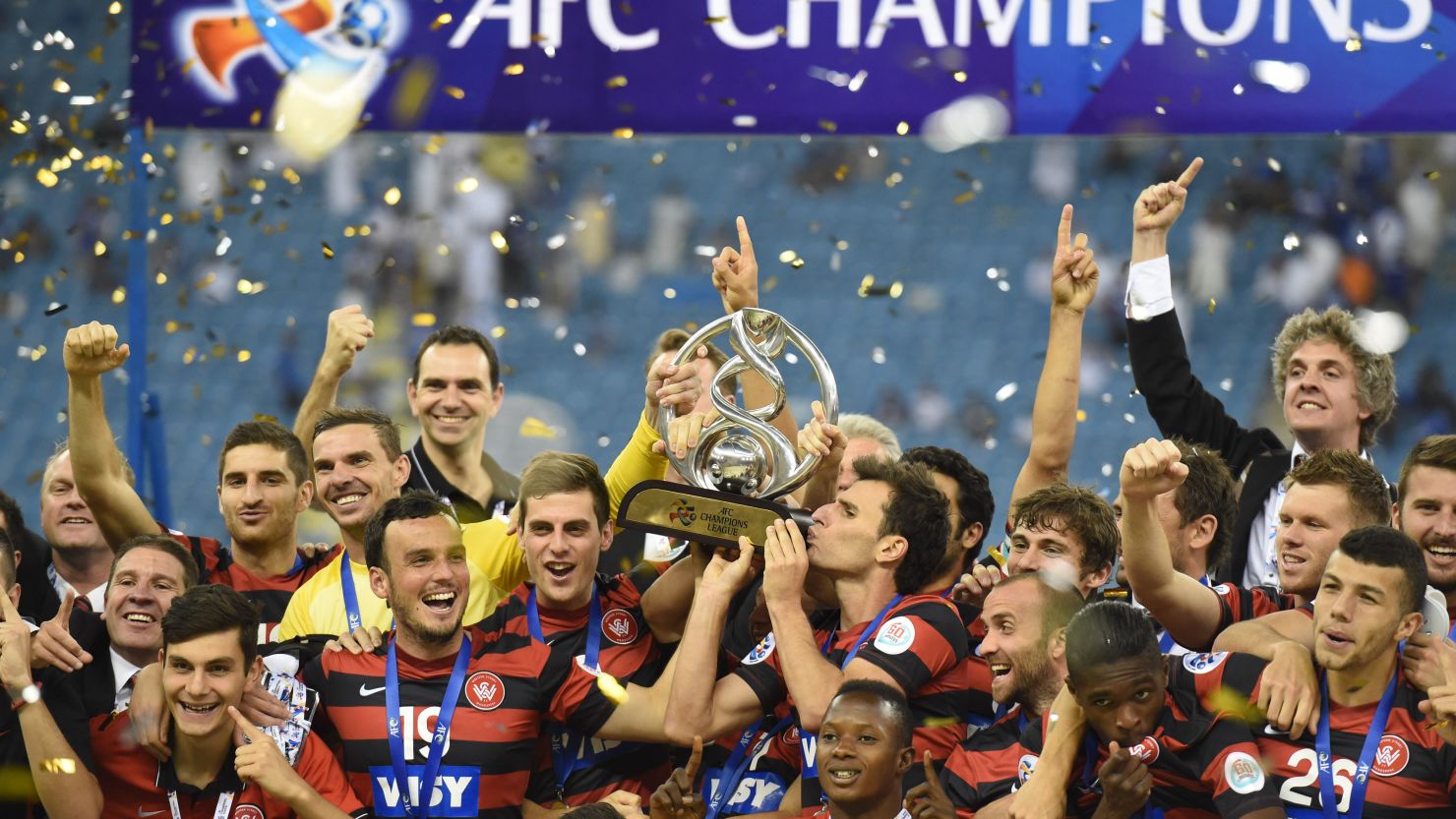 Western Sydney Wanderers players celebrate after winning the 2014 Asian Champions League.