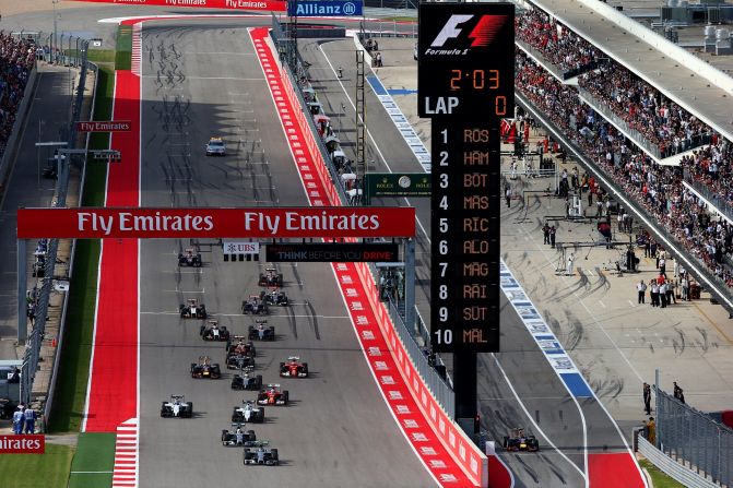 Hamilton's Mercedes teammate, Nico Rosberg, had started the race in pole position and led into the first corner.