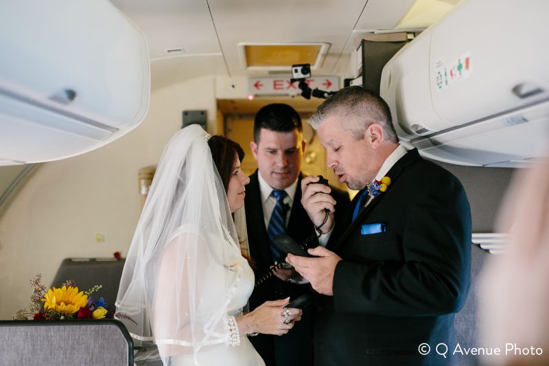 Couple have one of a kind wedding in air