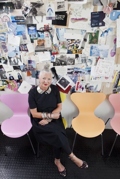 100 older successful British women were photographed by award-winning photographer Nancy Honey in settings that inspire them. 13 of the images can be seen in this gallery, starting with Wendy Dagworthy, Dean of the School of Material and Head of fashion at the Royal College of Art.