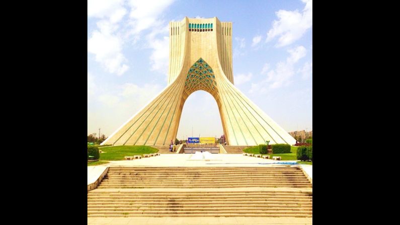 <a href="http://instagram.com/p/r1GqA1nIuM/?modal=true" target="_blank" target="_blank">Miret Padovani </a>loved sightseeing in Iran. This is the Azadi Tower, which was built in 1971 to commemorate the 2,500<sup>th</sup> anniversary of the first <a href="http://www.lonelyplanet.com/iran/tehran/sights/landmarks-monuments/azadi-tower-borj-e-azadi" target="_blank" target="_blank">Persian</a> empire. 