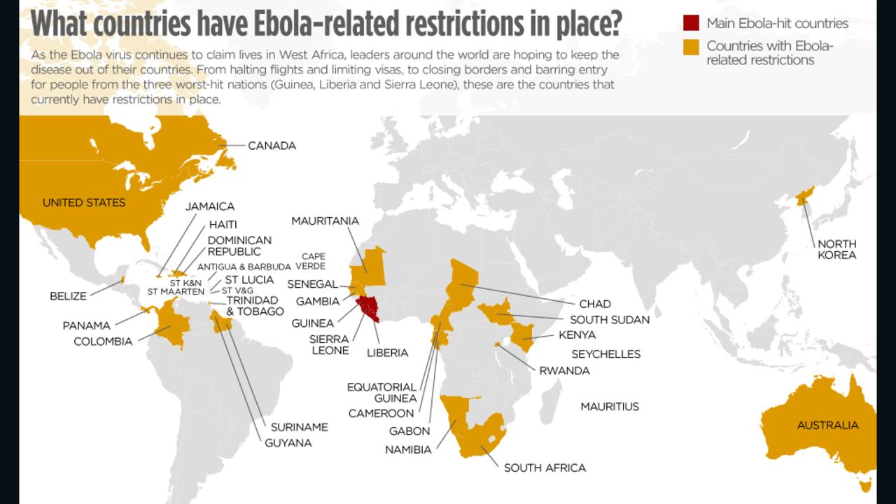 Ebola Restrictions Map