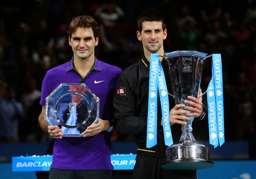 Roger Federer, left, and Novak Djokovic, right, headlined the World Tour Finals in London, but the Swiss star had to pull out of the final due to a back injury. The year-end championships featured eight of the world's best tennis players. 