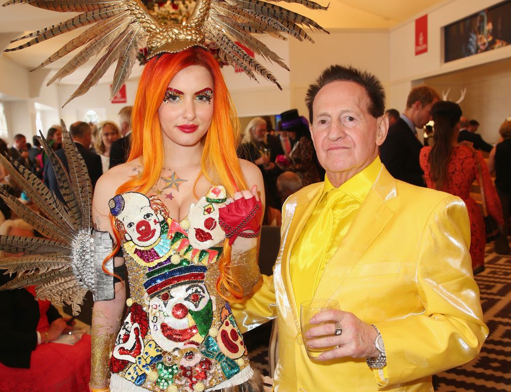Gabi Grecko poses with her engagement ring after Geoffrey Edelsten  proposed at the Emirates Marquee.
