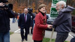 MADBURY, NH - NOVEMBER 4: U.S. Sen. Jeanne Shaheen (D-NH) prepares to vote at Madbury Town Hall November 4, 2014 in Madbury, New Hampshire. Incumbent Shaheen is in a tight race with former Massachusetts U.S. Senator Scott Brown. (Photo by Darren McCollester/Getty Images)