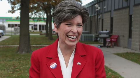 Sen. Joni Ernst on the campaign trail before her election.