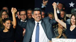 U.S. Rep. Cory Gardner celebrates in Denver after he was projected to win the U.S. Senate seat in Colorado on Tuesday, November 4.