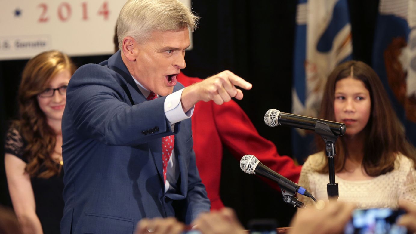 Cassidy addresses supporters during his election-night watch party in Baton Rouge on November 4.