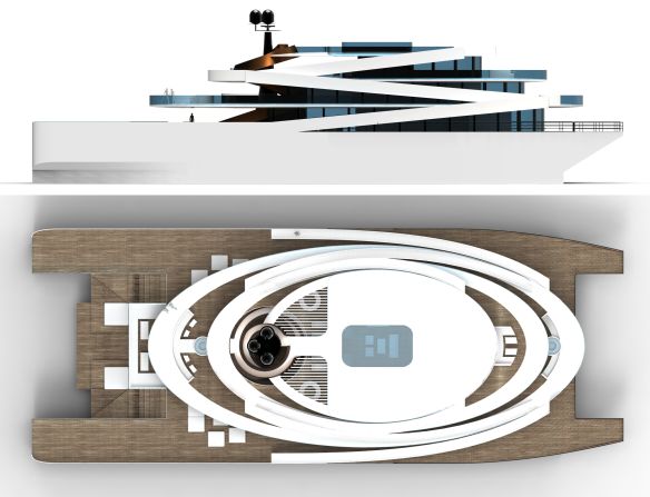 <strong>SYMPHONY, designed by Raphael Laloux</strong><br /><br />"The superyacht industry is quite conservative, with the average age of an owner 65-years-old," explained the designer who now works for <a href="index.php?page=&url=http%3A%2F%2Fwww.philippebriand.com%2F" target="_blank" target="_blank">Philippe Briand Yacht Design.</a><br /><br />"But little by little it's beginning to open up, especially after the financial crisis, with the arrival of inspiring products from the worlds of automotives and architecture."<br /><br />He estimated the 60-meter superyacht would cost €50 million ($62 million).