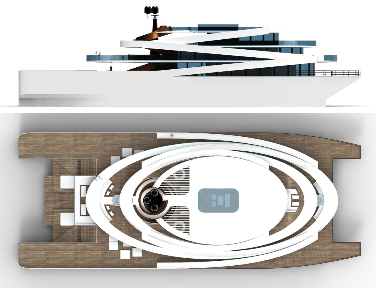 <strong>SYMPHONY, designed by Raphael Laloux</strong><br /><br />"The superyacht industry is quite conservative, with the average age of an owner 65-years-old," explained the designer who now works for <a href="http://www.philippebriand.com/" target="_blank" target="_blank">Philippe Briand Yacht Design.</a><br /><br />"But little by little it's beginning to open up, especially after the financial crisis, with the arrival of inspiring products from the worlds of automotives and architecture."<br /><br />He estimated the 60-meter superyacht would cost €50 million ($62 million).