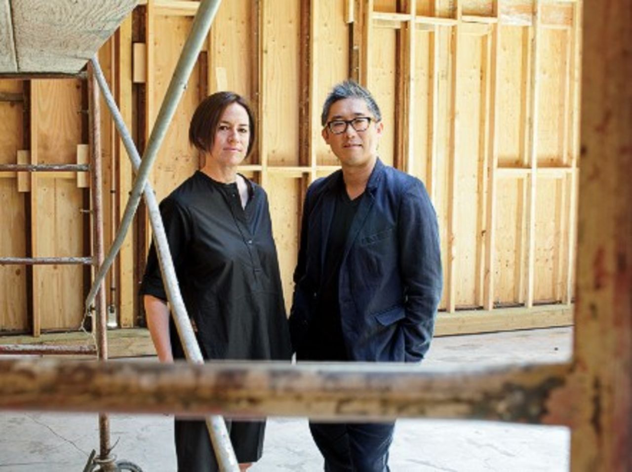 Sharon Johnston and Mark Lee at Various Small Fires gallery in Los Angeles. - (Courtesy Ye Rin Mok)