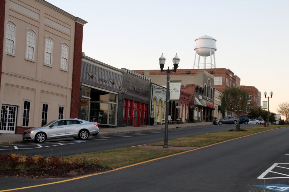 The picturesque town of Senoia, Georgia, stands in for Woodbury. It's the center of "The Walking Dead" tourism in Coweta County.