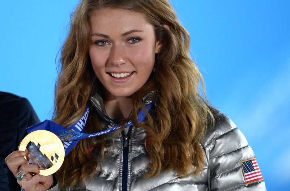 Shiffrin shows off the gold medal she won at the 2014 Sochi Olympics in giant slalom. She will be the main U.S. hope to top the podium at Beaver Creek.   