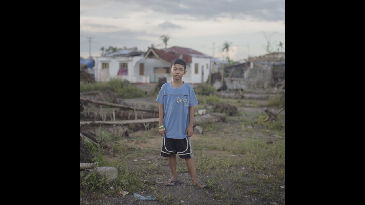 "When we heard the warning my mother said: 'Brace yourself, a typhoon is coming'," says 11-year-old Jednel. "We ran onto the roof of the house of our neighbor. We were so terribly scared and cold in the rain and the wind. The lips of my little brother became black from the cold, and we though he was going to die. But he survived."  Tanauan, December 2013.