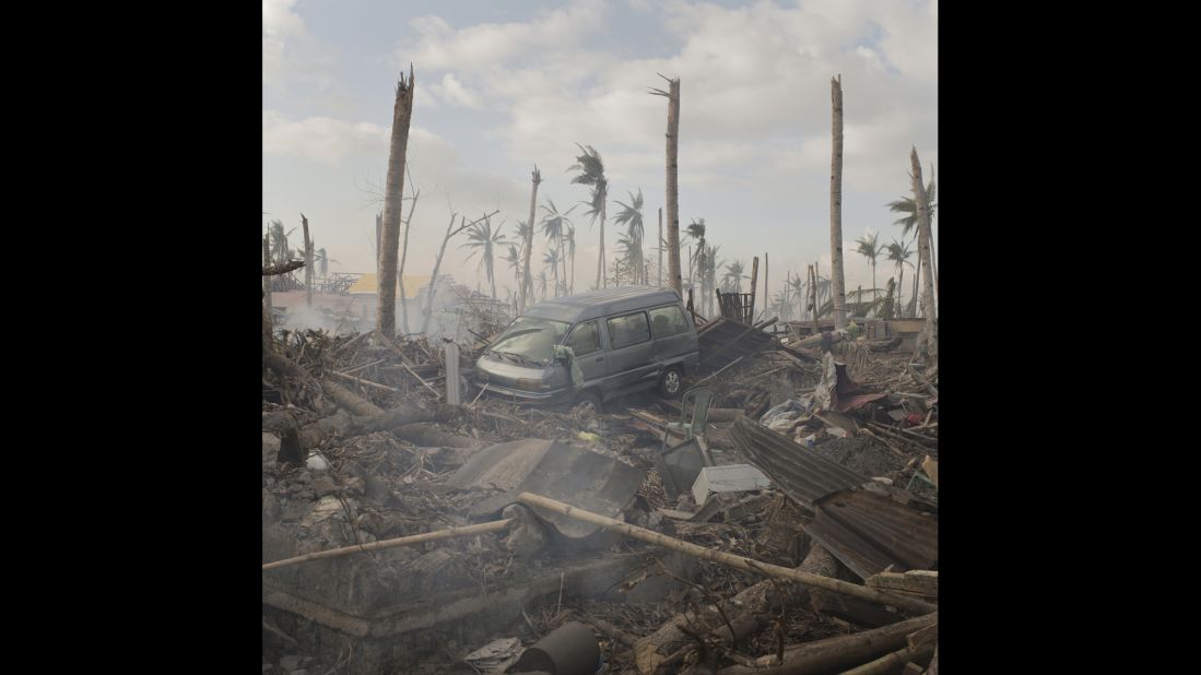 Typhoon Haiyan hit the Philippines in the early morning of November 8, 2013, with wind speeds of more than 230 kph. Following the storm was a 6 meter tall storm surge that washed away entire communities more than 1 kilometer inland. Around 6,000 people lost their lives. Of these, around half were children. Tanuan, December 2013.